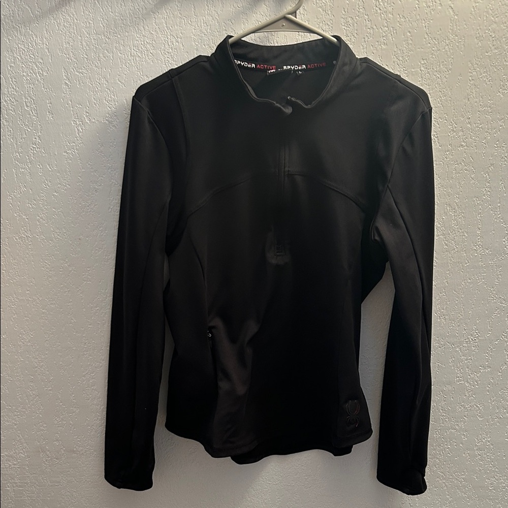 31. Spyder Black Long-Sleeve Performance Pullover